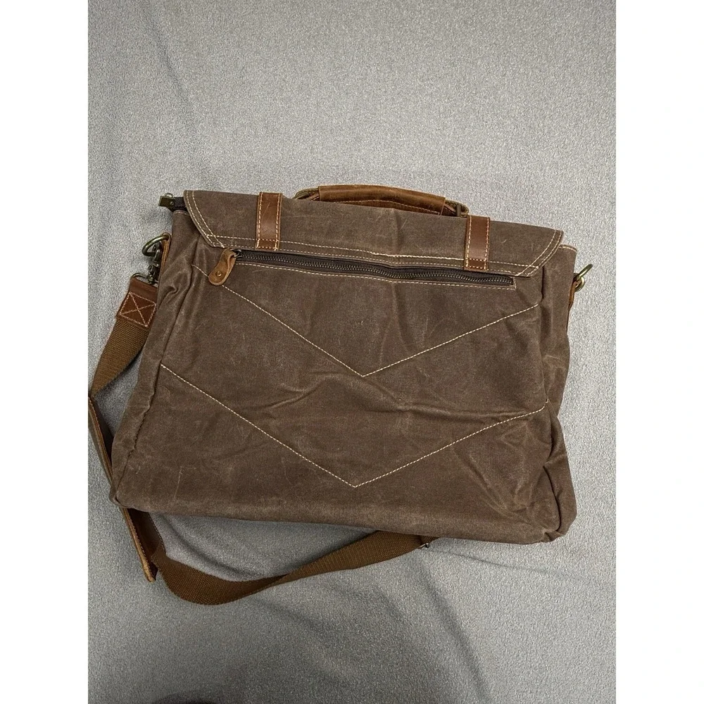 Laptop Messenger bag for Mens 15.6 Inch, Waterproof Vintage Genuine Leather M...